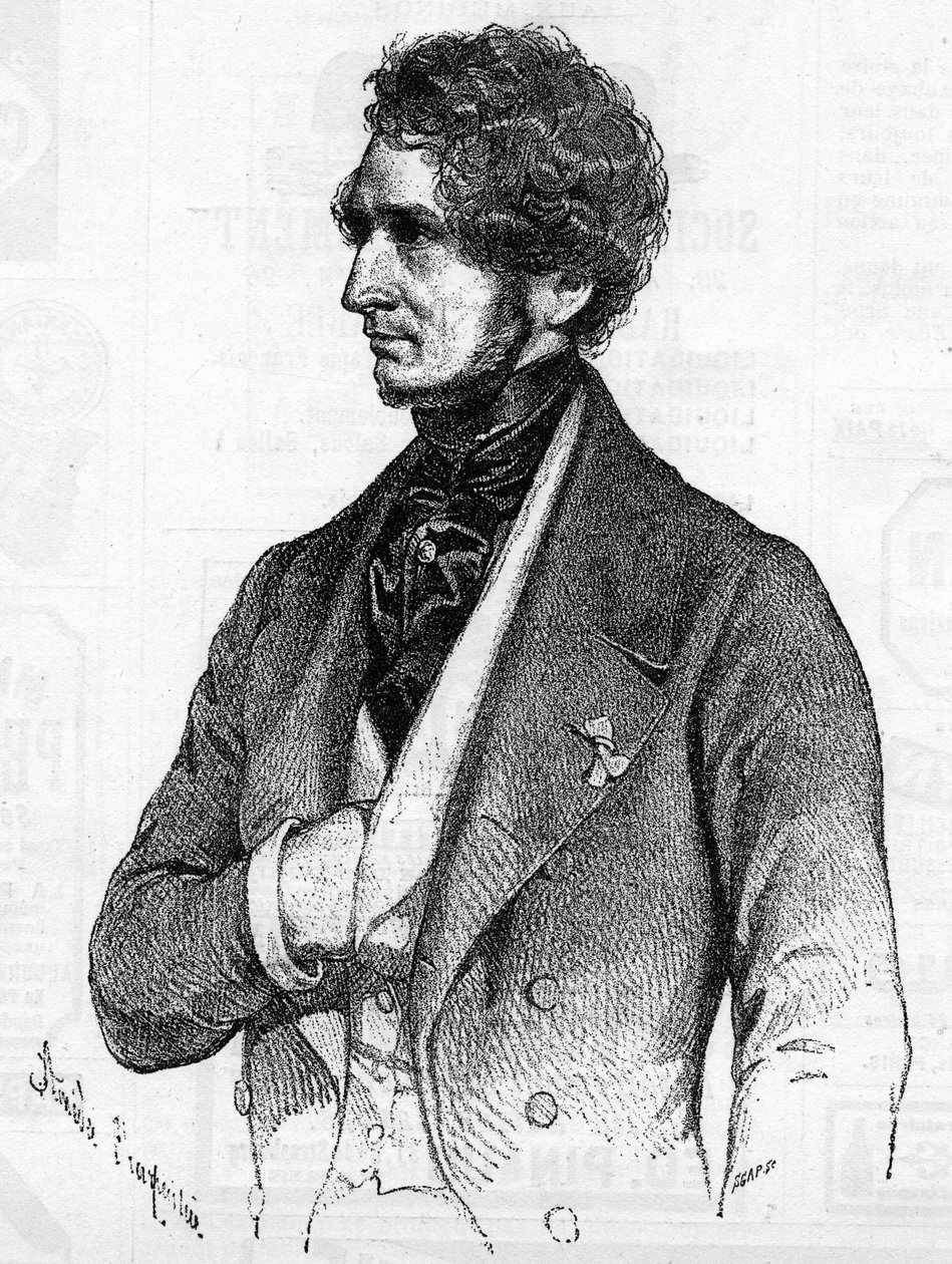 Hector Berliozin (1803-1869) muotokuva noin 1847 Amedee Charpentierin litografiasta. tekijältä French School