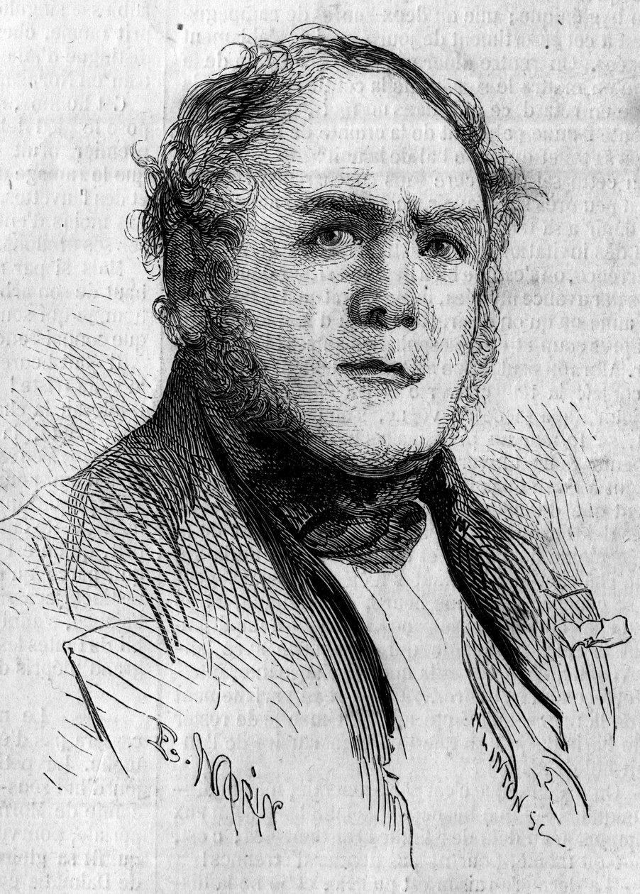 Ranskan senaattorin Henri Boulay de la Meurthen (1797-1858) muotokuva. Morinin kaiverrus "" Le Monde Illustré" -julkaisussa nro 85, 4. joulukuuta 1858. tekijältä French School