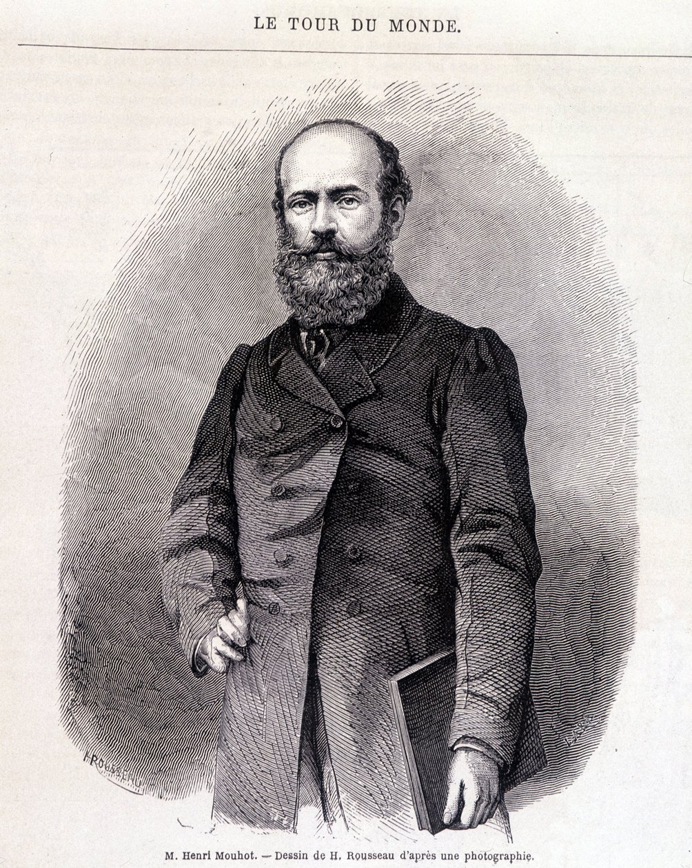 Henri Mouhotin muotokuva - elokuvassa "Tour du Monde", 2. sem. 1863 tekijältä French School