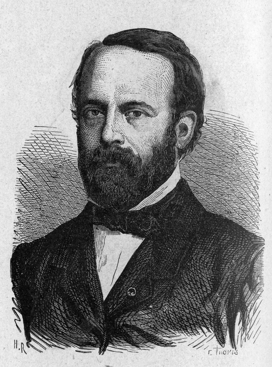 Muotokuva Henri Sainte-Claire Devillestä (1814 - 1876) - "" Tiedealbumissa; maineikkaat tutkijat; Suuria löytöjä””” 1896. tekijältä French School