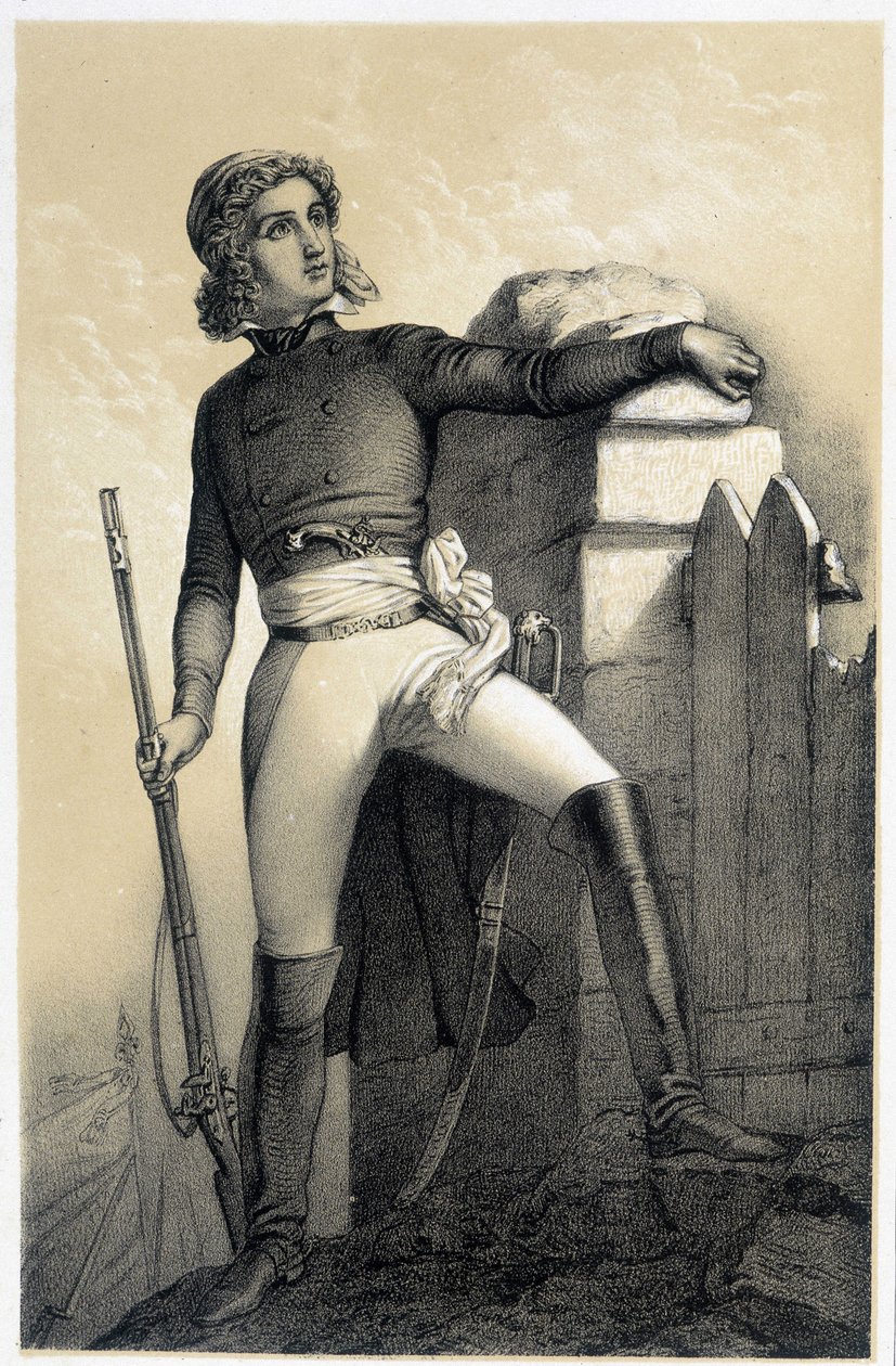 La Rochejaqueleinin (tai Verger de La Rochejacqueleinin) kreivin Henri du Vergierin (1772-1794) muotokuva - Albert Maurinin teoksessa "Galerie historique de la Revolution francaise" tekijältä French School