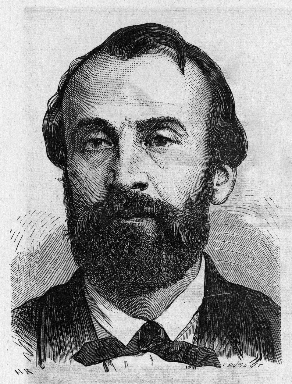 Henry Giffardin (1825 - 1882), ranskalaisen insinöörin muotokuva - "" Tiedealbumissa; maineikkaat tiedemiehet; Suuria löytöjä””” 1896. tekijältä French School