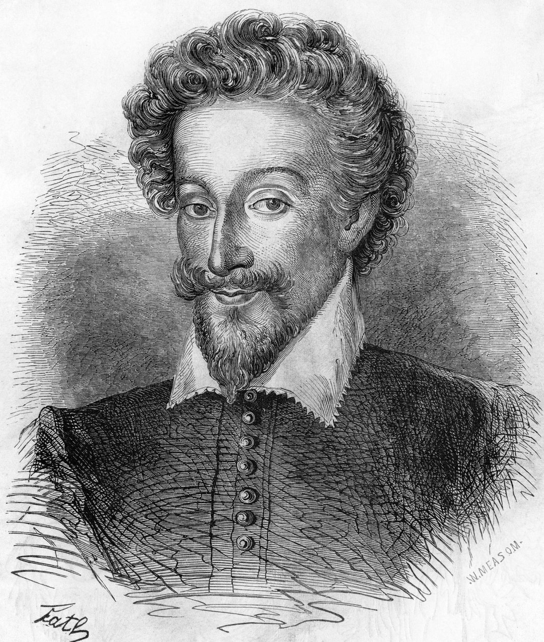 Henry IV:n (1553-1610), Ranskan kuninkaan muotokuva. Teoksessa ""Popular History of France"", nd. noin 1885. Kaiverrus. tekijältä French School