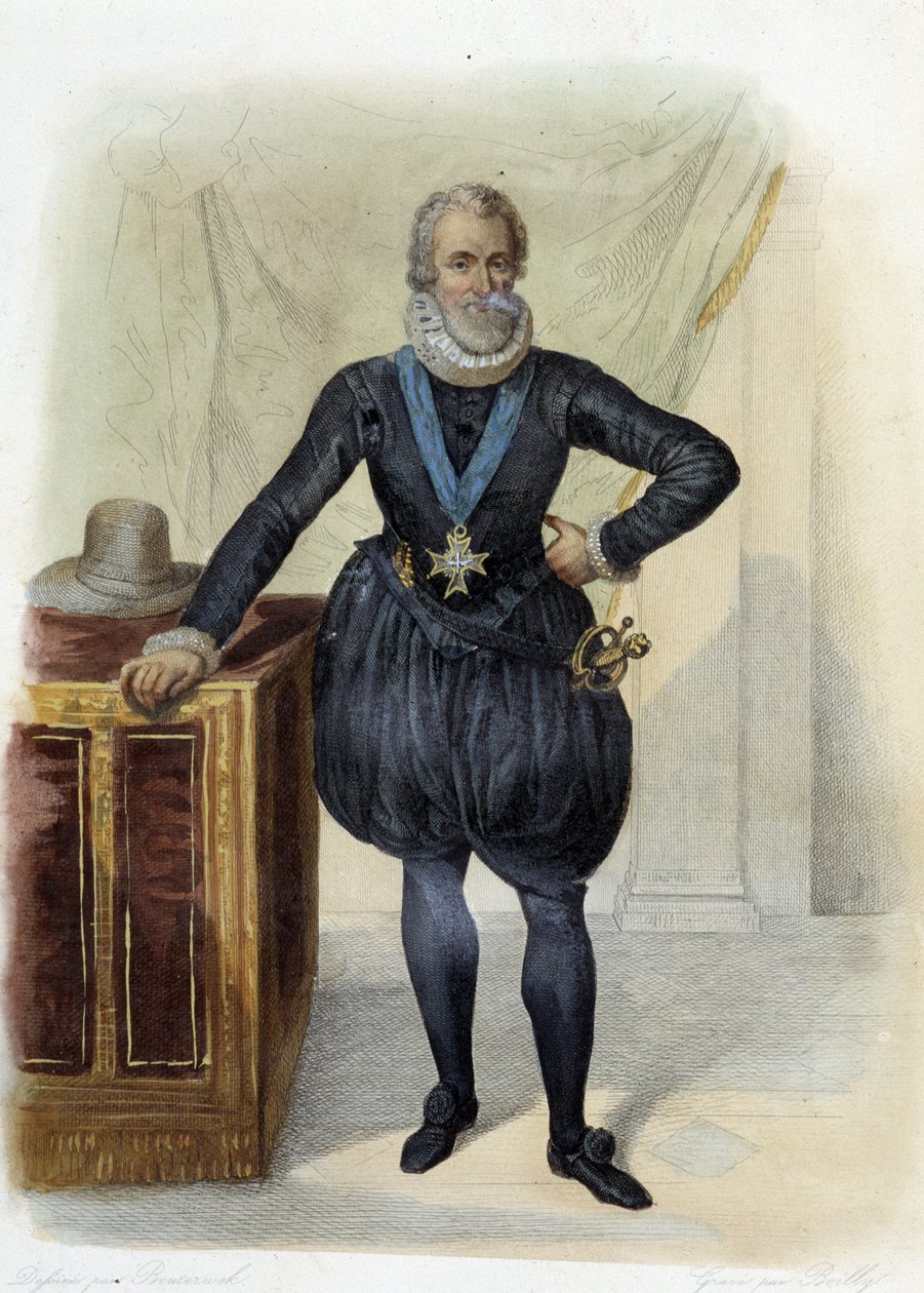 Henry IV:n, Ranskan kuninkaan (1553-1610) muotokuva - elokuvassa "Le Plutarque francais", toim. Mennechet tekijältä French School