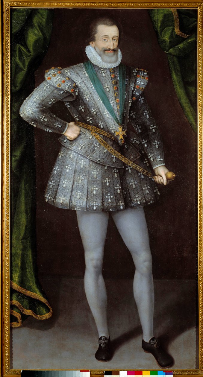 Henry IV:n Ranskan kuninkaan (1553-1610) muotokuva anonyymi maalaus 1600-luvulta. Grenoble, Musee Des Beaux Arts. - Henry IV:n, Ranskan kuninkaan (1553-1610) muotokuva. Anonyymi maalaus 1600-luvulta. Beaux-Arts Museum, Grenoble, Ranska tekijältä French School