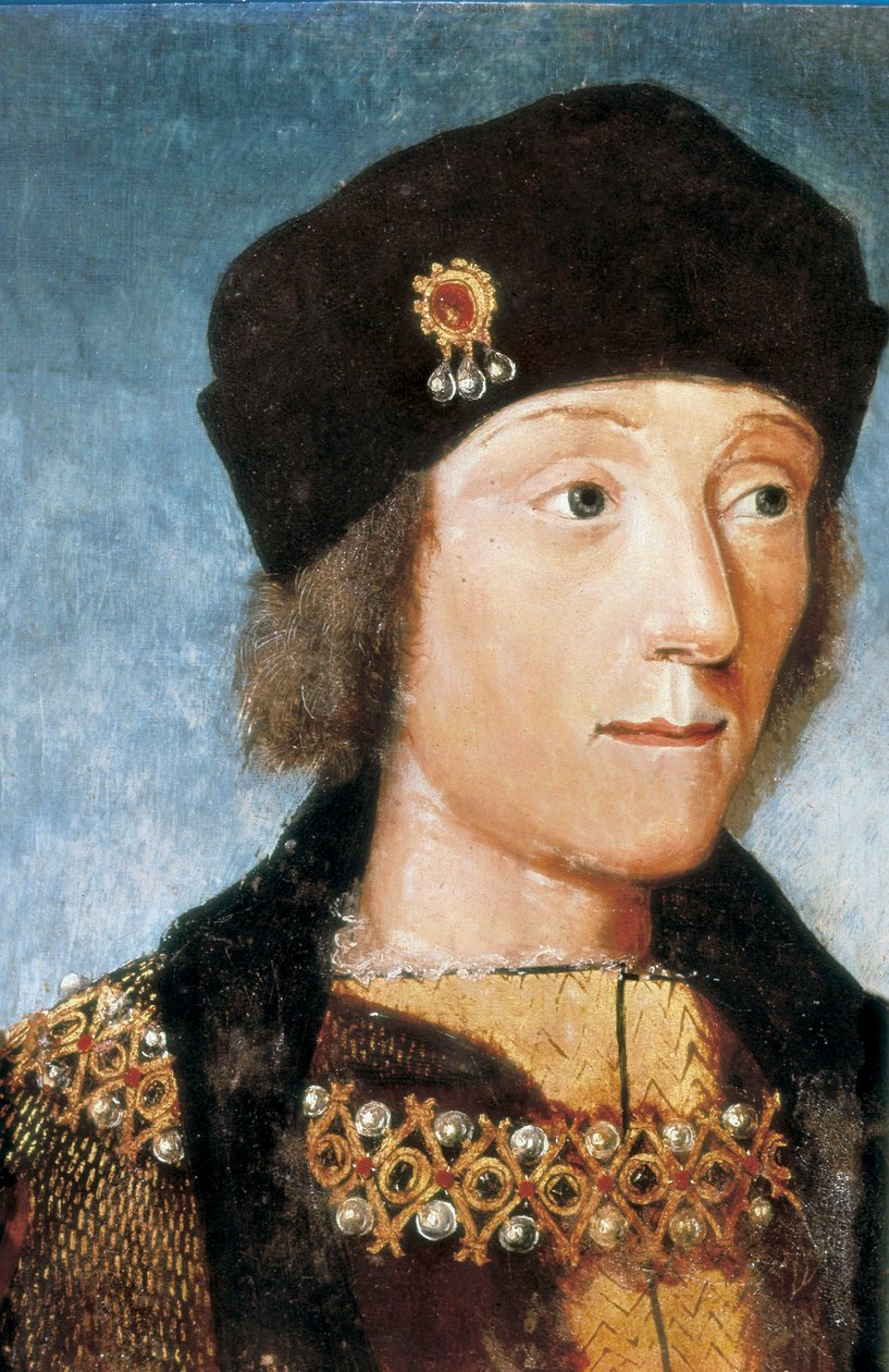 Henry VII:n muotokuva Englannin kuninkaasta (1457-1509), nimettömästä taiteilijasta (maalaus) tekijältä French School