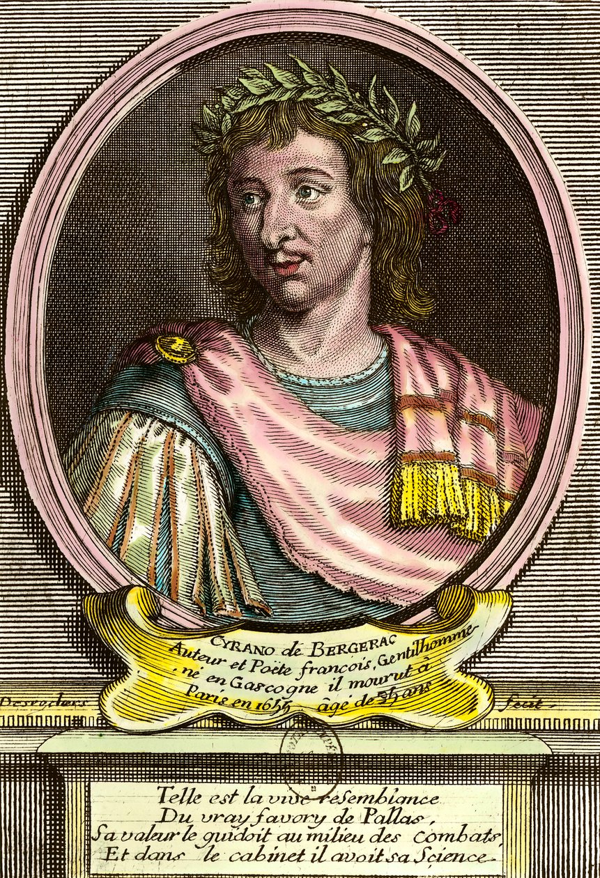 Hercules Savinienin muotokuva by Cyrano de Bergerac (1619 - 1655) ranskalainen kirjailija. tekijältä French School