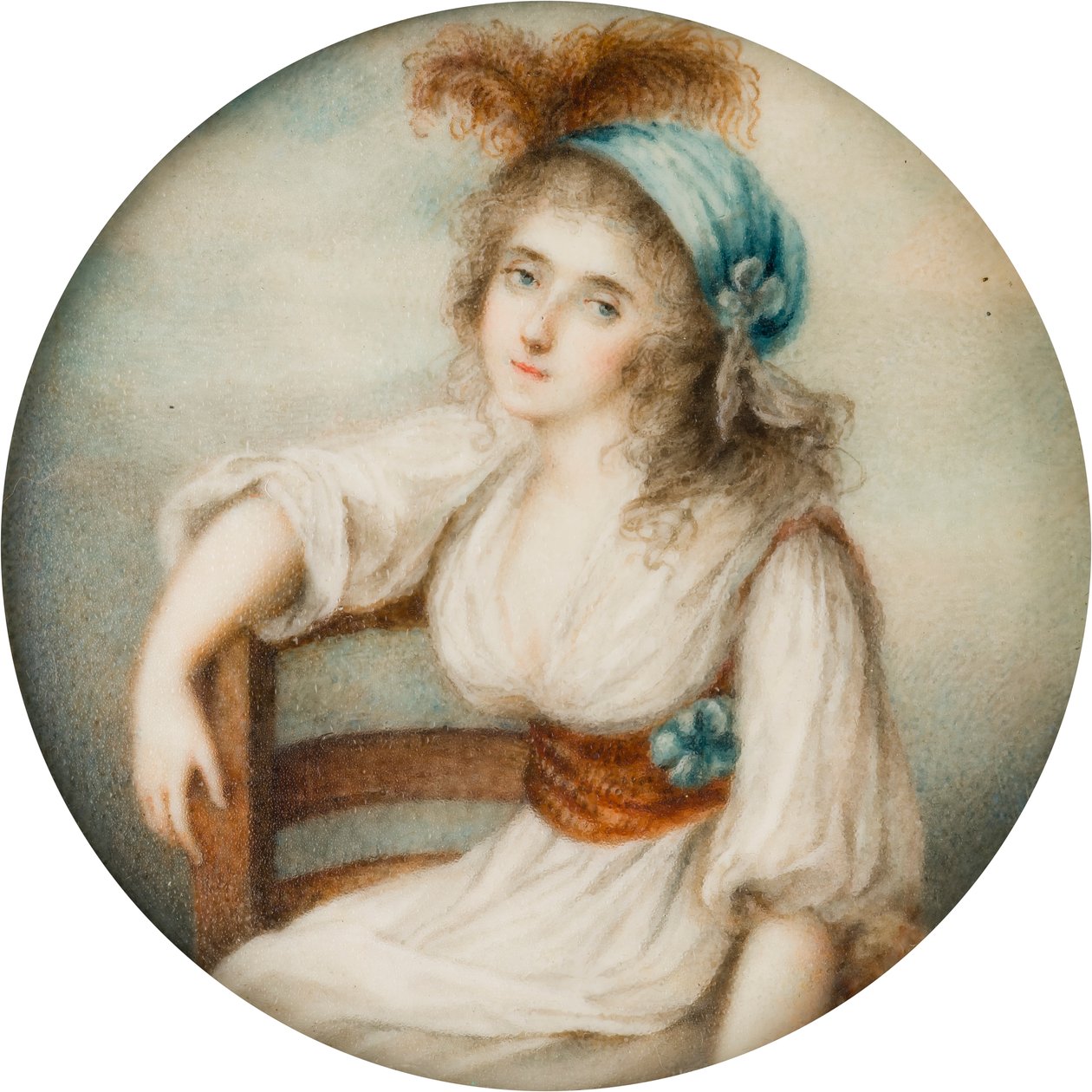 Honorin muotokuva. Lucy Byng, noin 1. Bradfordin kreivitär (1766-1844), n. 1786-1844 (öljy kankaalle) tekijältä French School