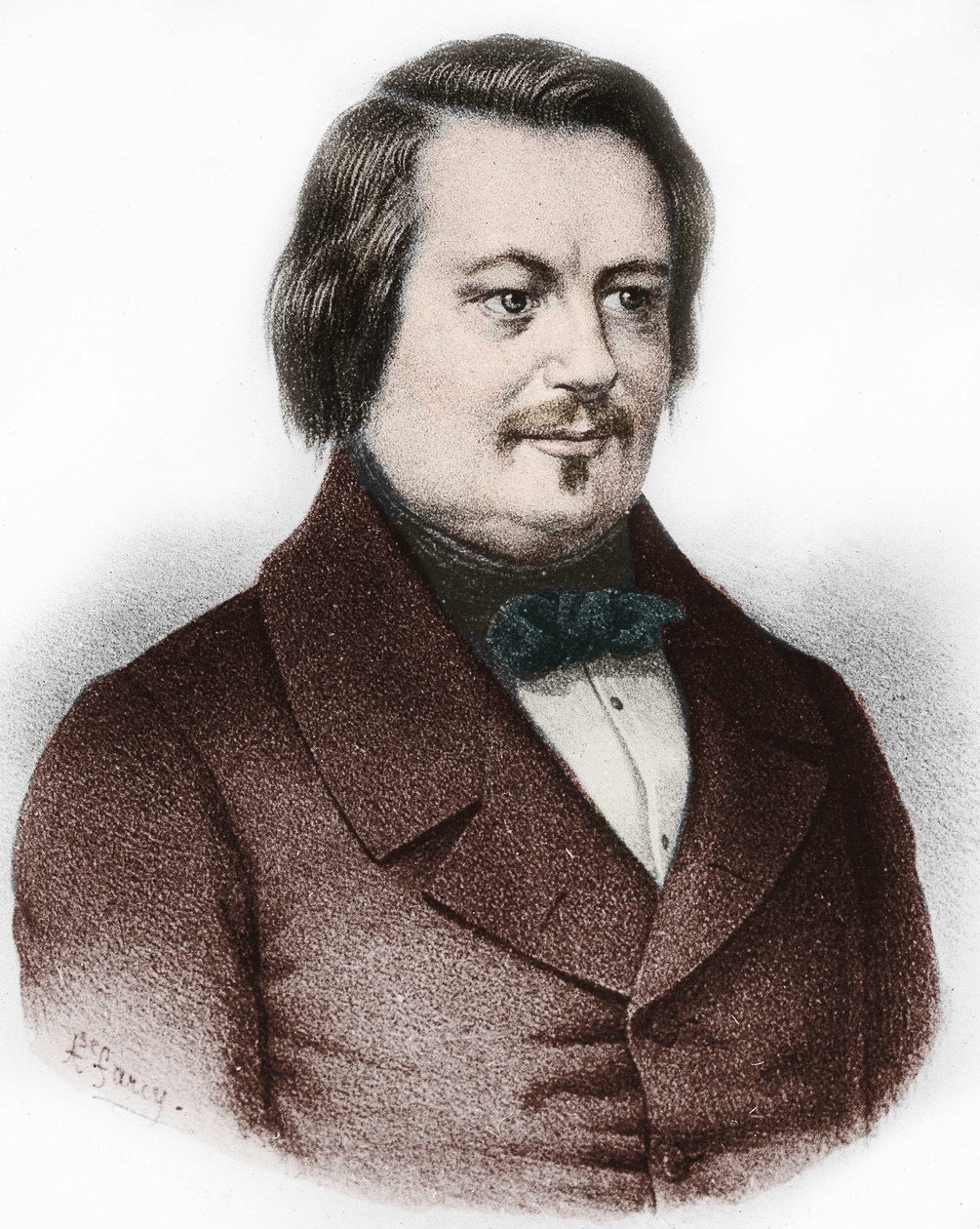 Ranskalaisen kirjailijan Honore de Balzacin (1799-1850) muotokuva. tekijältä French School