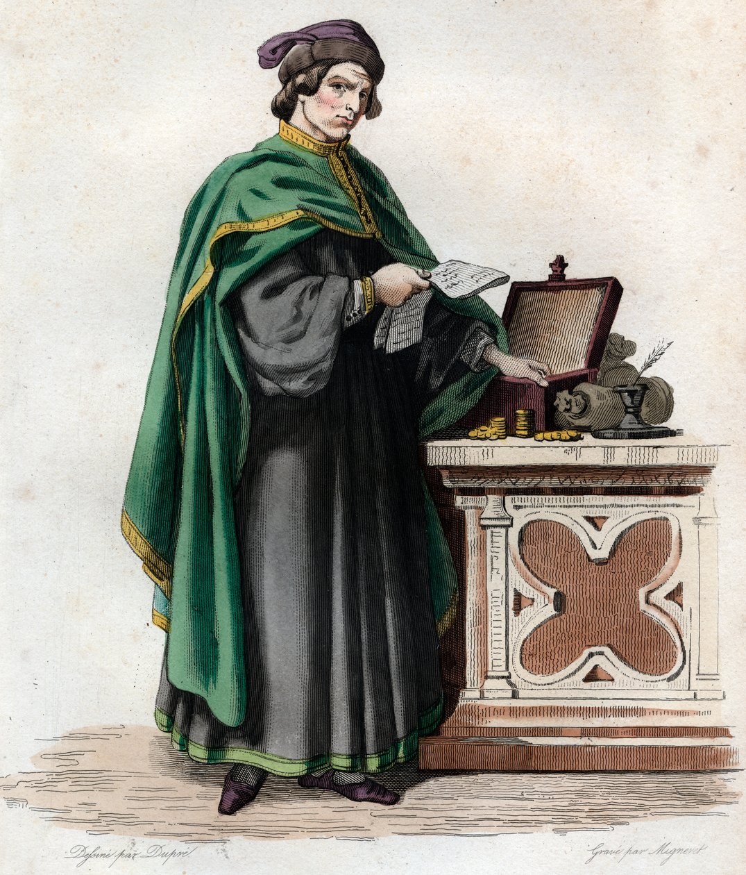 Jacques Coeurin (1395-1456), ranskalaisen kauppiaan muotokuva. tekijältä French School