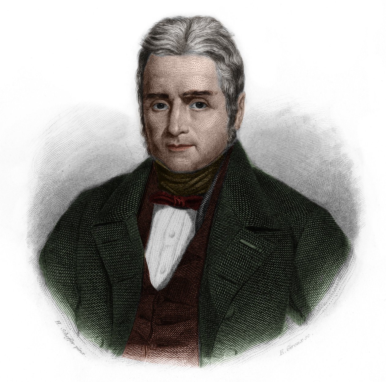 Jacques Lafitten (1767-1844), ranskalaisen poliitikon ja pankkiirin muotokuva. Louis de Cormenin Timonin "" Book of Speakers -kirjassa". 1842. Yksityinen kokoelma. tekijältä French School
