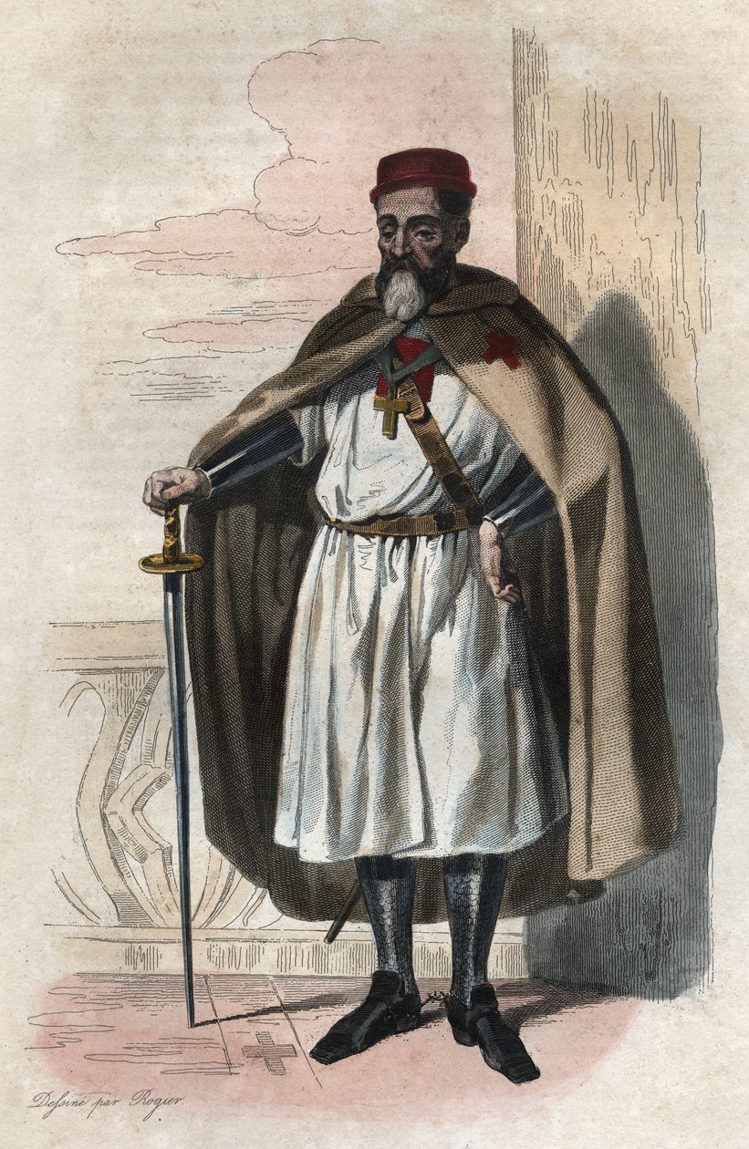 Muotokuva Jacques of Molaysta (Molai) (1243-1314), temppeliritarien suurmestarina. tekijältä French School