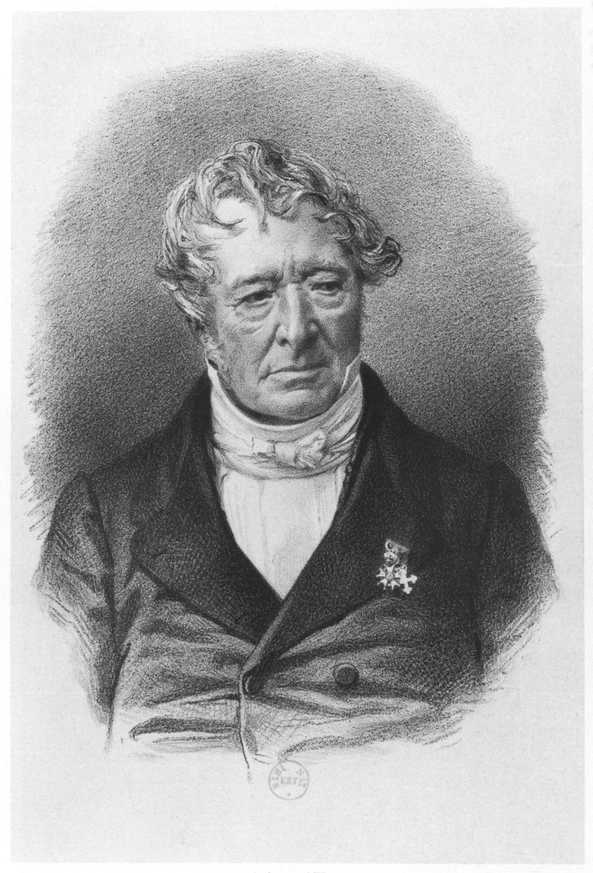 Jean-Jacques Champollionin (1778-1867) muotokuva nimeltä Champollion-Figeac, painatus Lemercier & Co. tekijältä French School