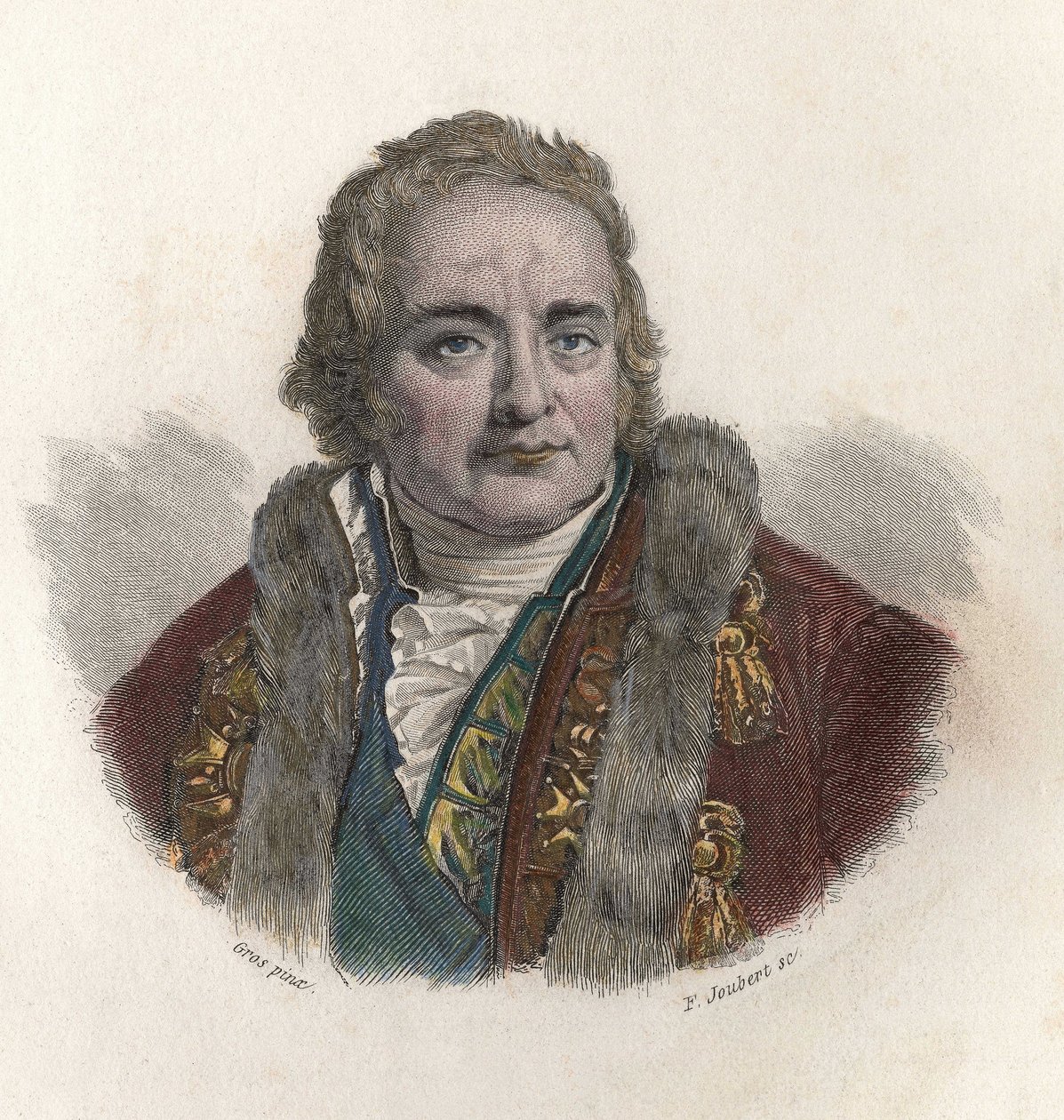 Jean Antoine (Jean - Antoine) Chaptalin muotokuva, Chanteloupin kreivi (1756-1832), ranskalainen kemisti ja poliitikko. "" Hyödyllisten miesten muotokuvia"" tekijältä French School