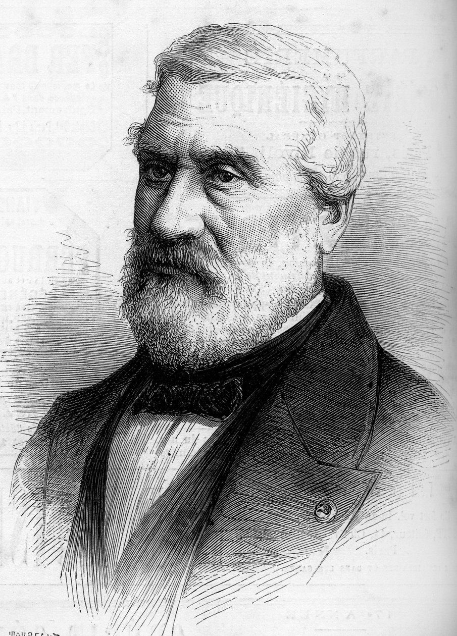 Jean Antoine Theodoren muotokuva, paroni Gudin (1802-1880), ranskalainen taidemaalari. Kaiverrus "" Le Monde Illustré" -julkaisussa nro 1206, 8. huhtikuuta 1880. tekijältä French School