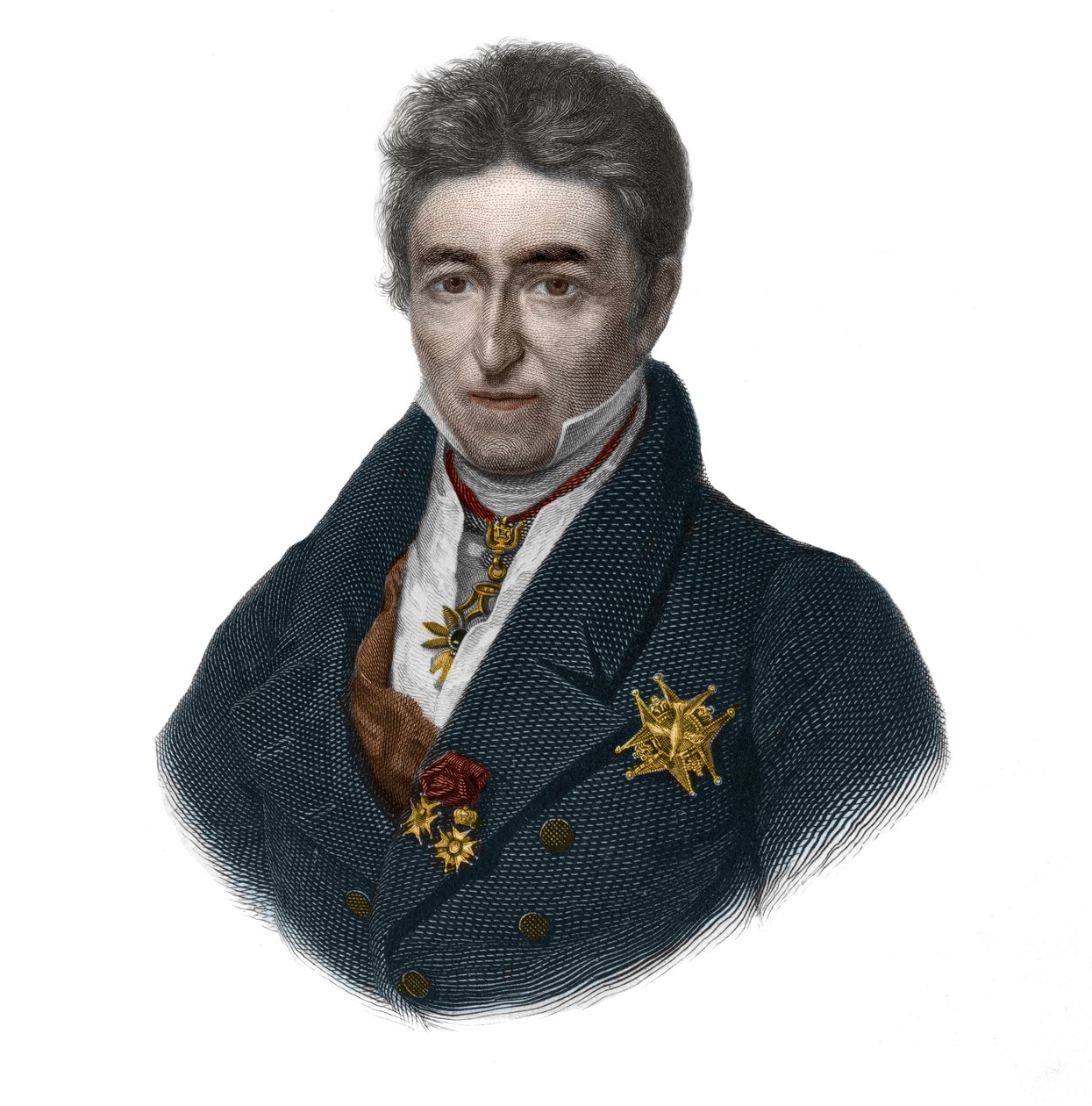 Muotokuva Jean Baptiste (Jean-Baptiste), Comte de Villele (1773-1854), ranskalainen poliitikko. Louis de Cormenin Timonin teoksessa LIBRE DES SporERS. 1842. Yksityinen kokoelma. tekijältä French School