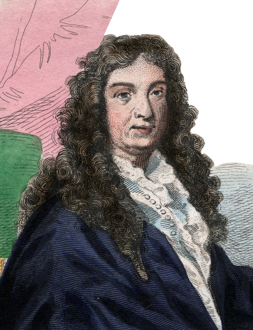 Jean Baptiste Lullyn (1632-1687), ranskalaisen säveltäjän muotokuva. tekijältä French School