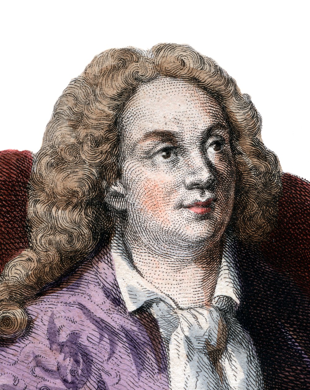 Jean Baptiste Rousseaun (1670-1741), ranskalaisen runoilijan muotokuva. tekijältä French School