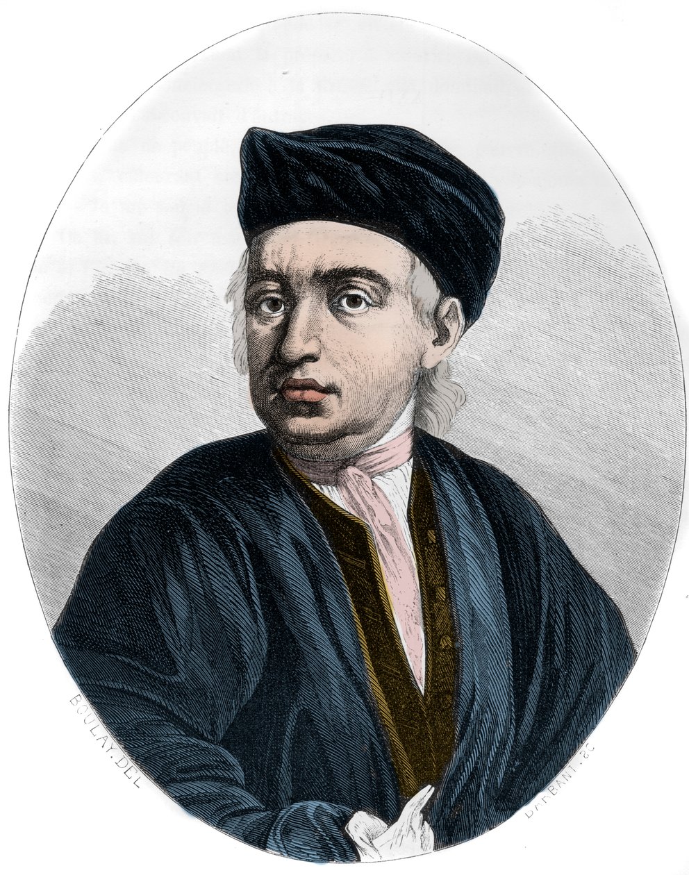 Jean Calasin muotokuva, kuvitus Le Livre Rougesta, kirjoittanut Dupray de la Maherie tekijältä French School