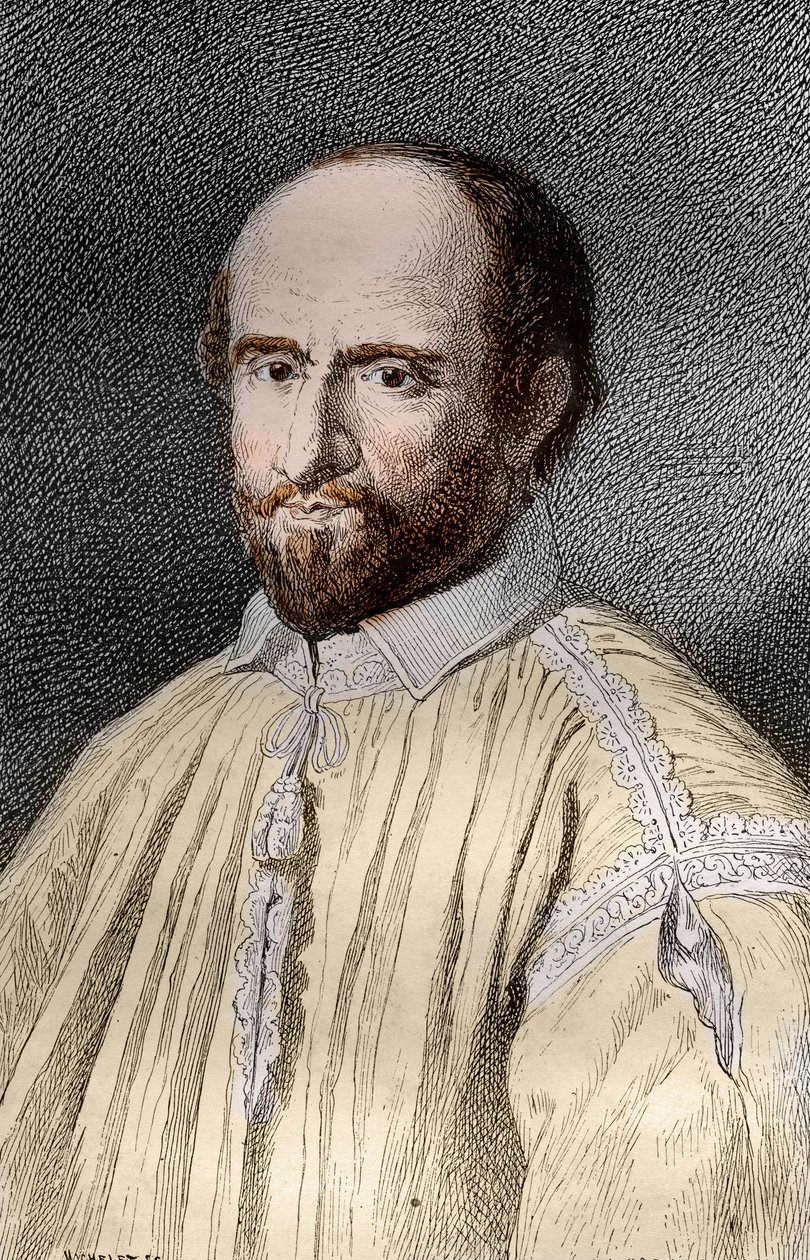 Jean Duvergier de Hauranne (1581-1643), Saint-Cyranin luostari, ranskalainen uskonnollinen ja teologi jansenisti (Jean du Vergier de Hauranne, Saint Cyranin luostari (1581-1643) ranskalainen munkki, joka toi jansenismin Ranskaan) Kaiverrus kohteesta " Vähe tekijältä French School