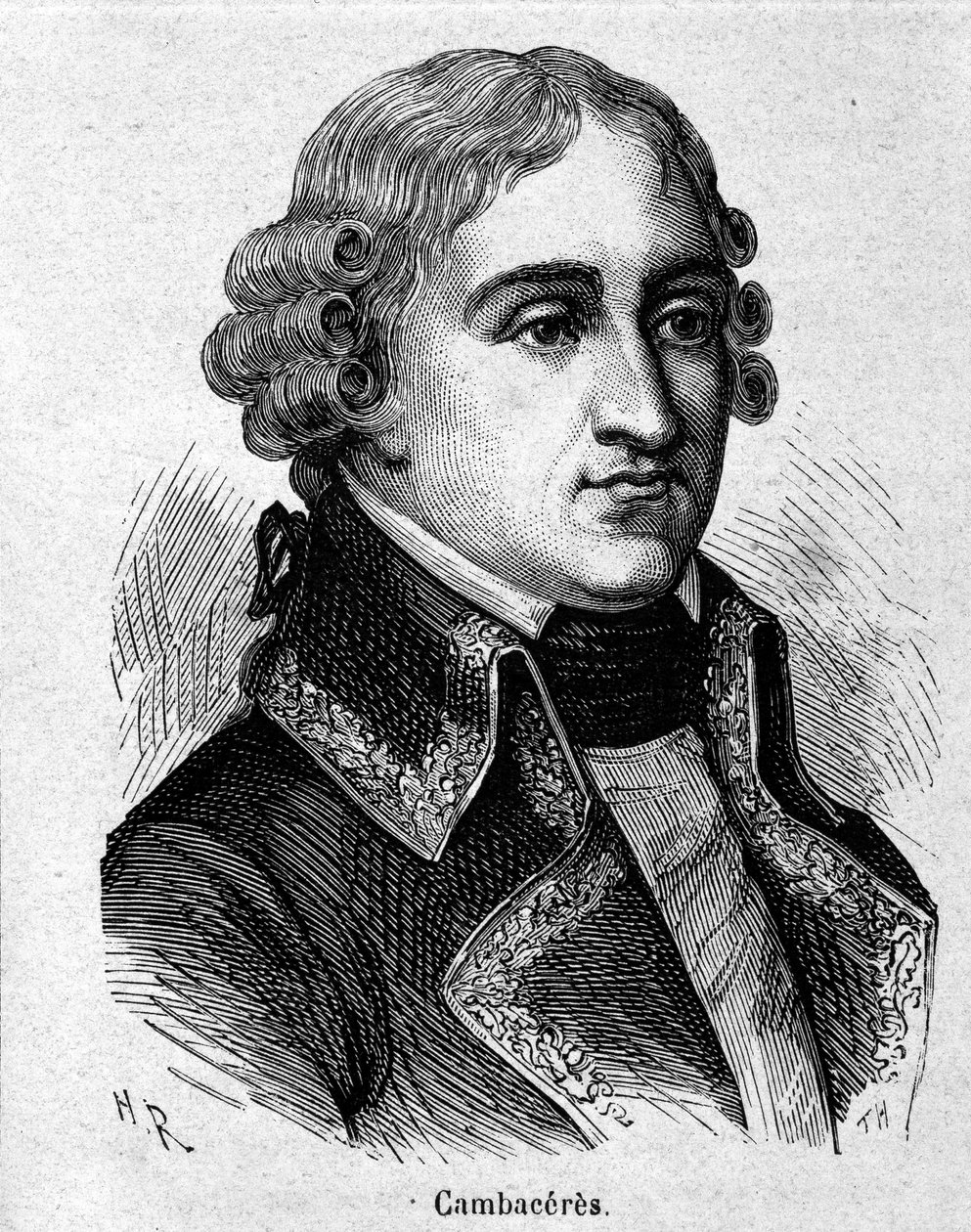 Jean Jacques Régis de Cambacérèsin, Parman herttuan, ranskalaisen juristin ja poliitikon (1753-1824) muotokuva - kaiverrus - Henri Martinin "" L