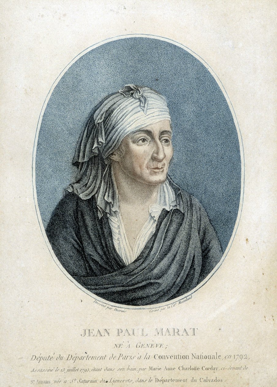 Muotokuva Jean Paul Maratista (1743-1793), ranskalaisesta lääkäristä, publicistista ja poliitikosta tekijältä French School