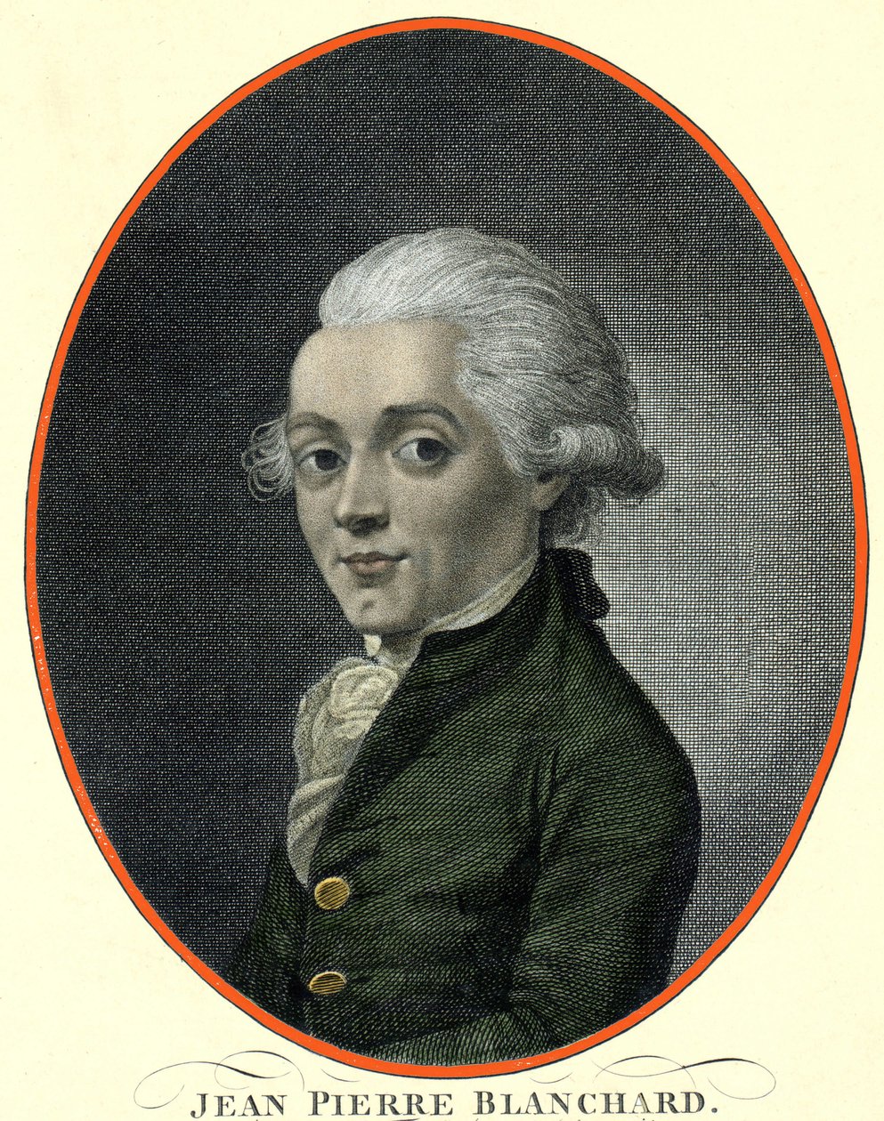 Jean Pierren (Jean-Pierre) Blanchardin (1753-1809), ranskalaisen ilmailun muotokuva. tekijältä French School