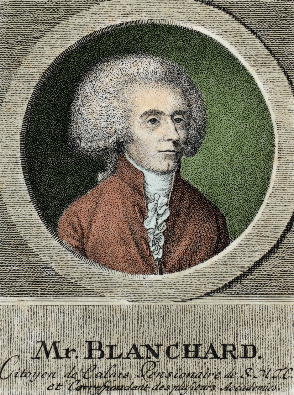 Jean Pierren (Jean-Pierre) Blanchardin (1753-1809), ranskalaisen ilmailun muotokuva. tekijältä French School