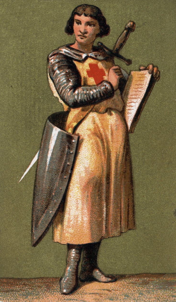 Muotokuva Jean de Joinvillestä (1225 - 1317) Ranskalainen kolumnisti Kuningas Ludvig IX:n ystävä ja uskottu, jonka hän seurasi VII ristiretkelle. 1800-luvun kromolitografia. tekijältä French School