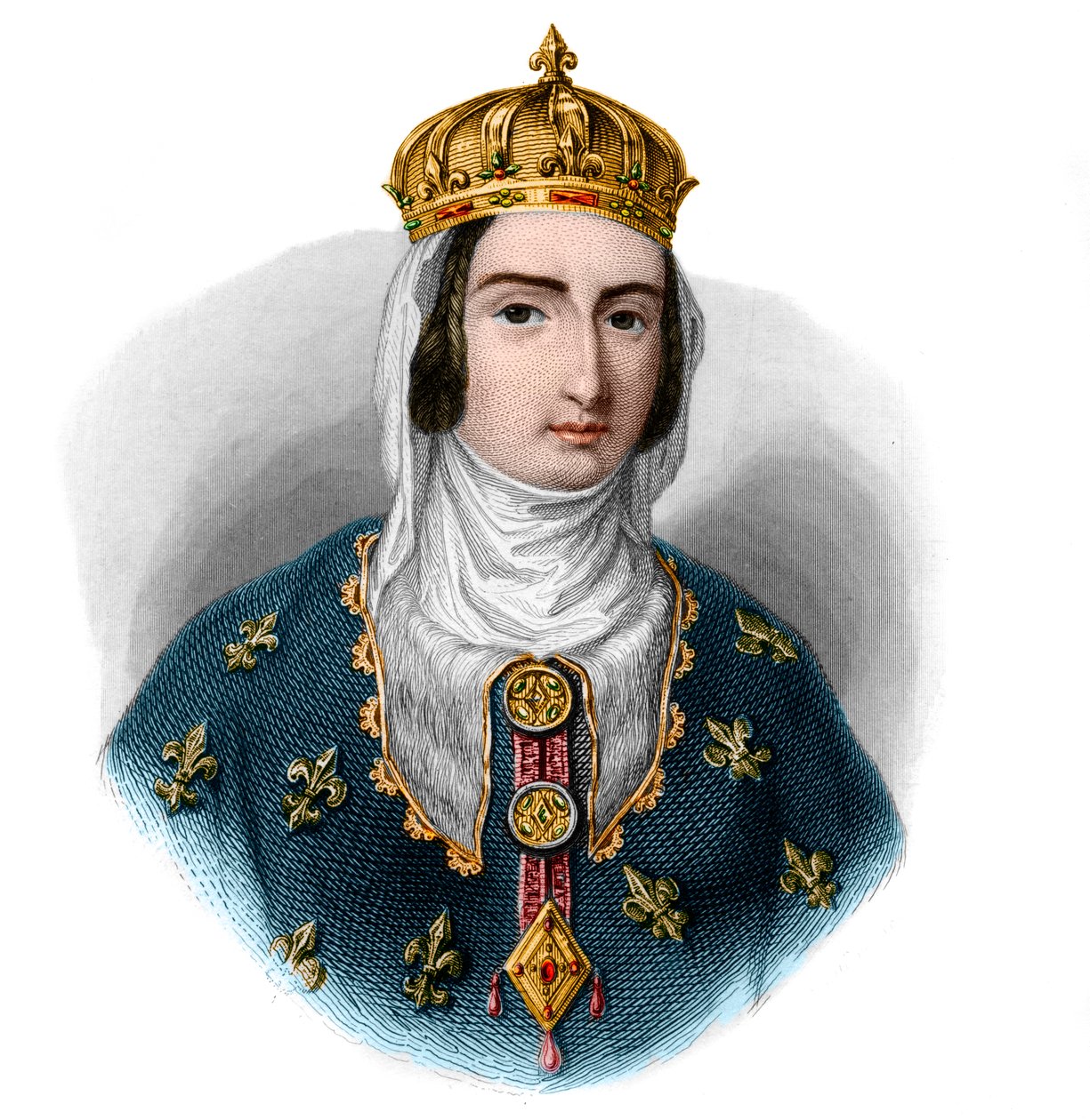 Joan I Navarran (1273-1305) muotokuva Navarran kuningattaresta ja Ranskan kuningatar puolisosta. tekijältä French School