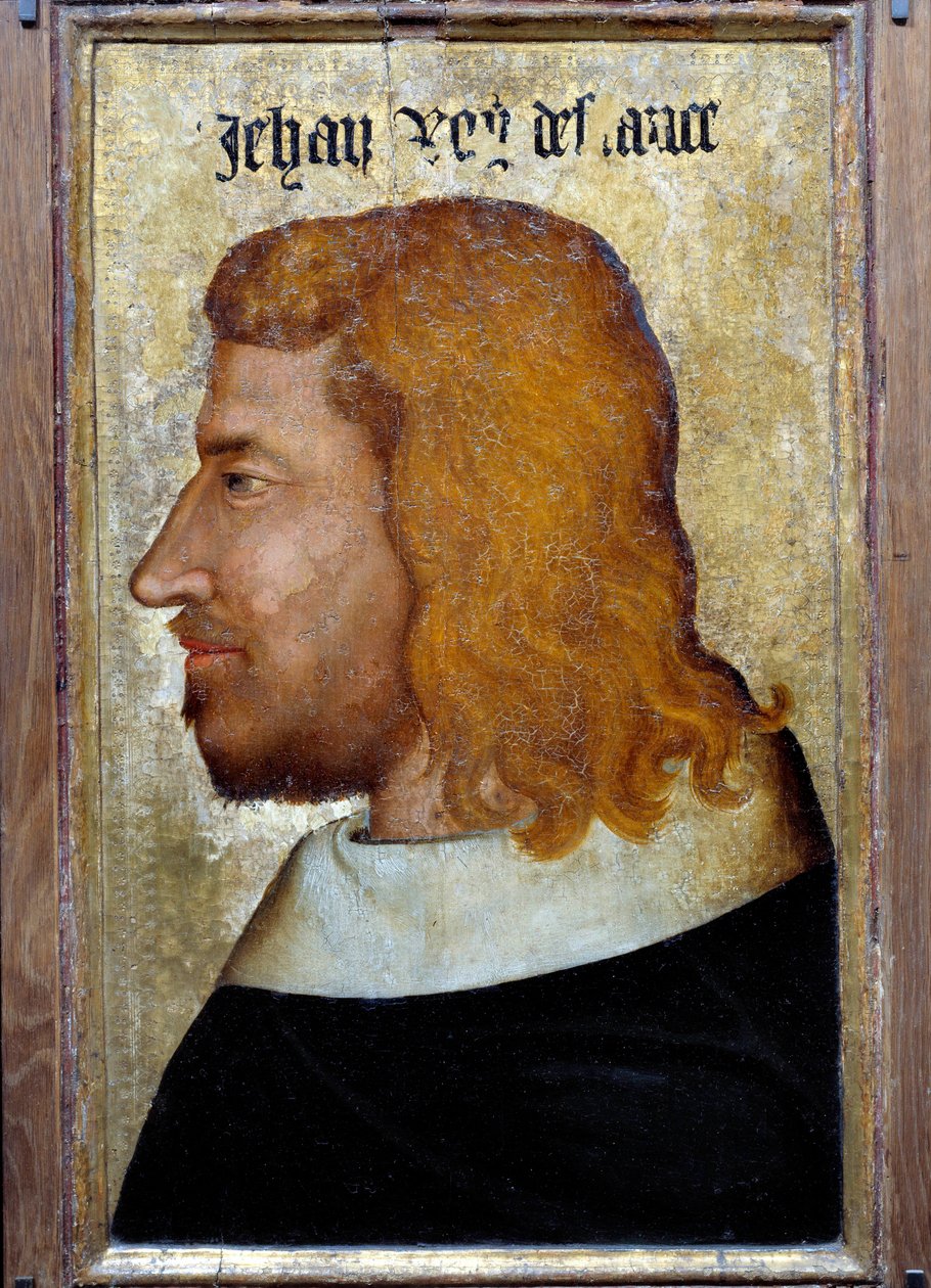 Ranskan kuninkaan Johannes II Hyvän (1319-1364) muotokuva Ranskalaisen koulun maalaus. 1300-luvulla. Himmeä. 0,6x0,4 m. - Ranskan kuninkaan Johannes II Hyvän (1319-1364) muotokuva. Ranskalaisen koulun maalaus. 1300-luvulla. 0,6 x 0,4 m. Louvre-museo, Parii tekijältä French School