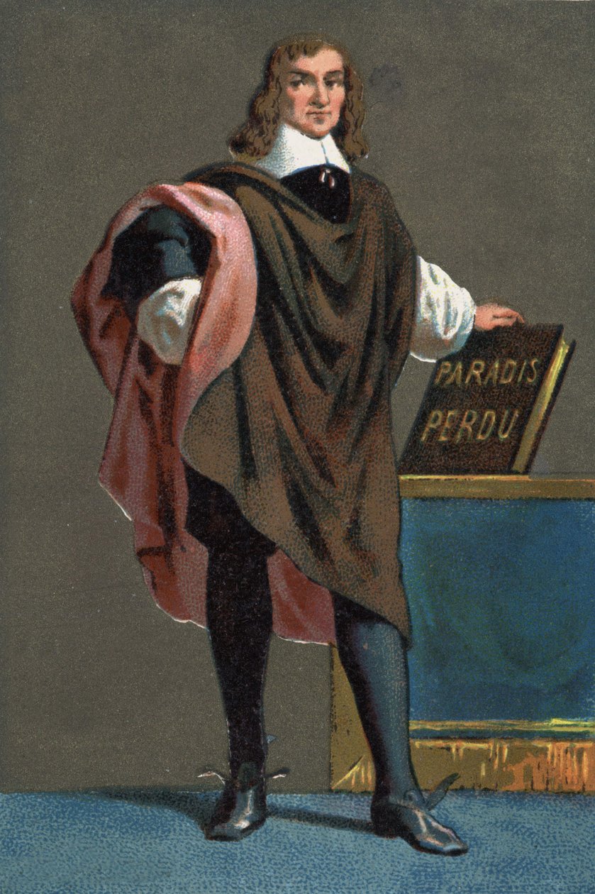 John Miltonin muotokuva, englantilainen runoilija ja esseisti (1608 - 1674) tekijältä French School