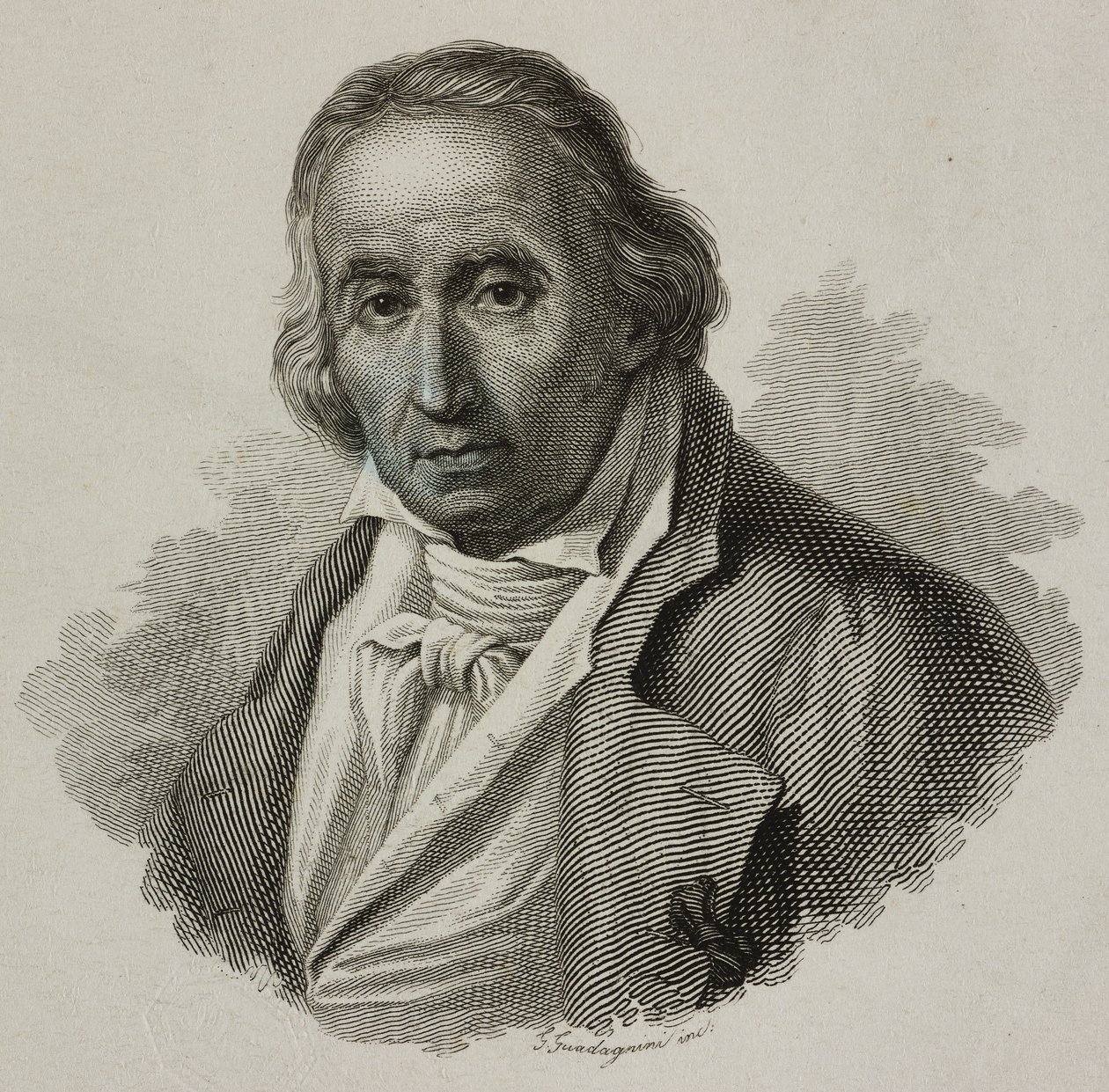 Muotokuva Joseph Marie Charlesista, nimeltään Jacquard (1752-1834), ranskalainen kutoja ja jacquard-kutomapuiden keksijä, Guadagninin kaiverrus tekijältä French School