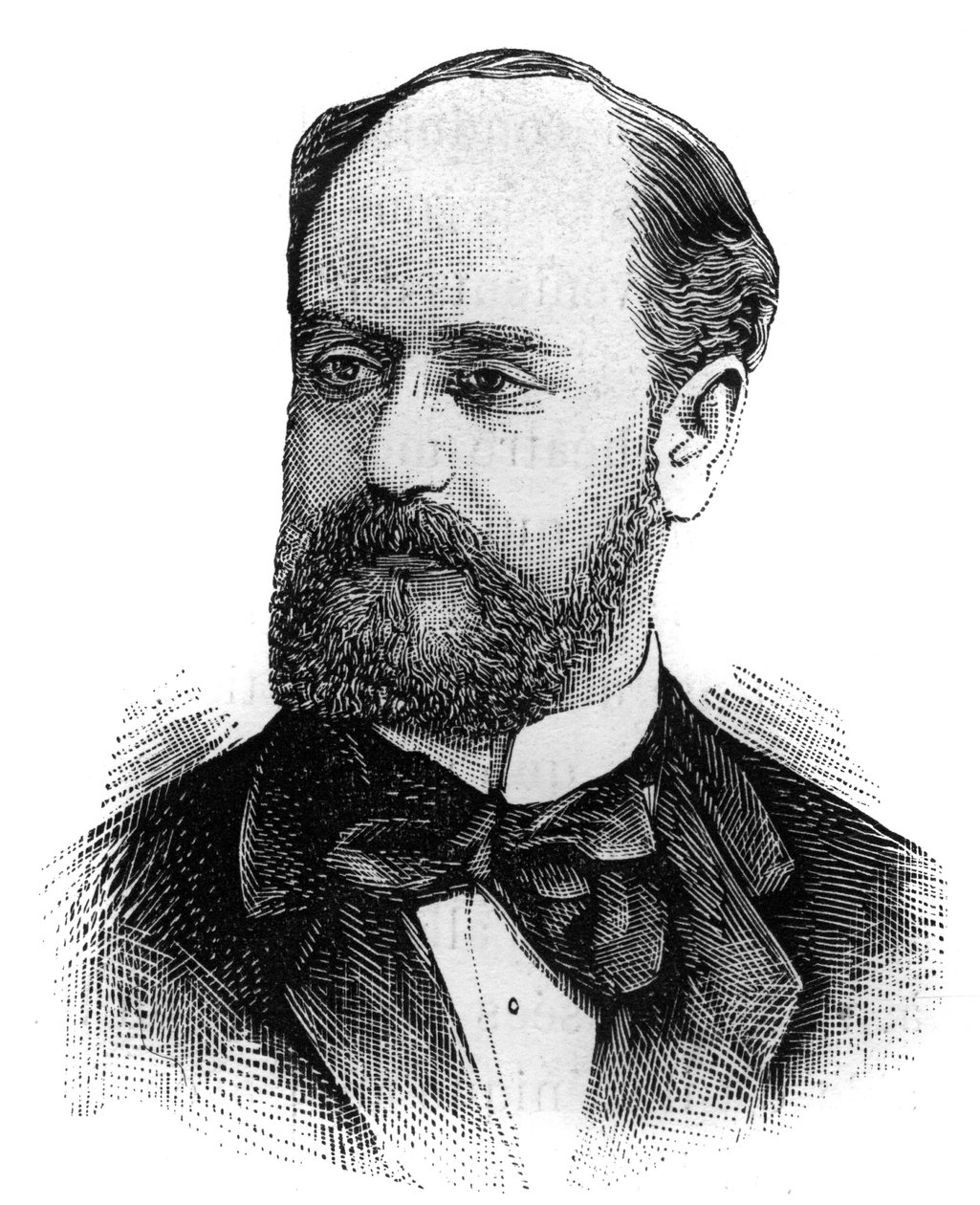 Ranskalaisen poliitikon Jules Devellen (1845-1919) muotokuva. Kaiverrus "" Kuvitettu maailma" -kirjassa, 16. tammikuuta tekijältä French School