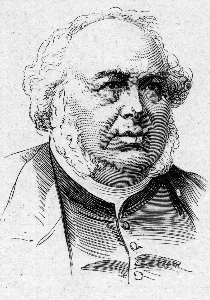 Jules Janinin (1804-1874), ranskalaisen kirjailijan, kriitikon ja akateemikon muotokuva. Kaiverrus "" Le Monde Illustré" -julkaisussa nro 883, 14. maaliskuuta 1874. tekijältä French School