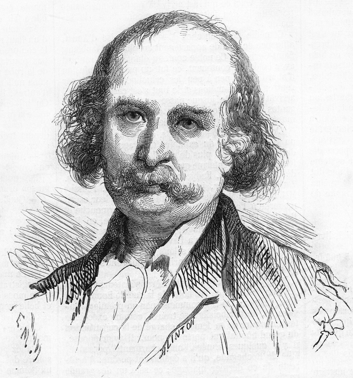 Ranskalaisen kirjailijan Jules Sandeau (1811-1883) muotokuva. tekijältä French School