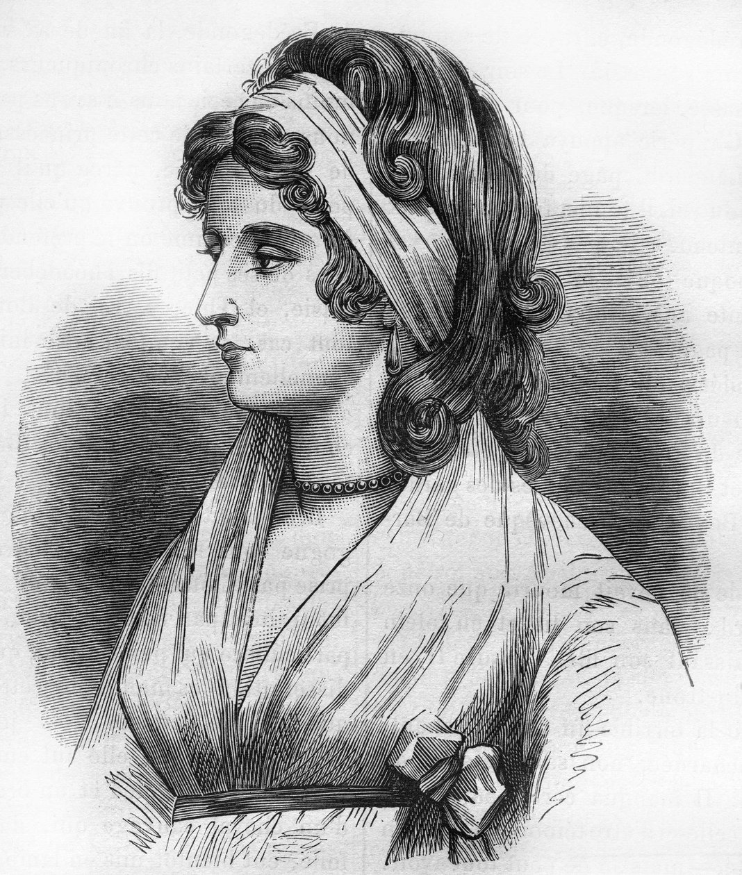 Lady Hamiltonin (Emma Lyons) (1765-1815) muotokuva Horatio Nelsonin amiraali Nelsonin (1758-1805) rakastajattaresta. Tohtori Th. -F. Debray tekijältä French School