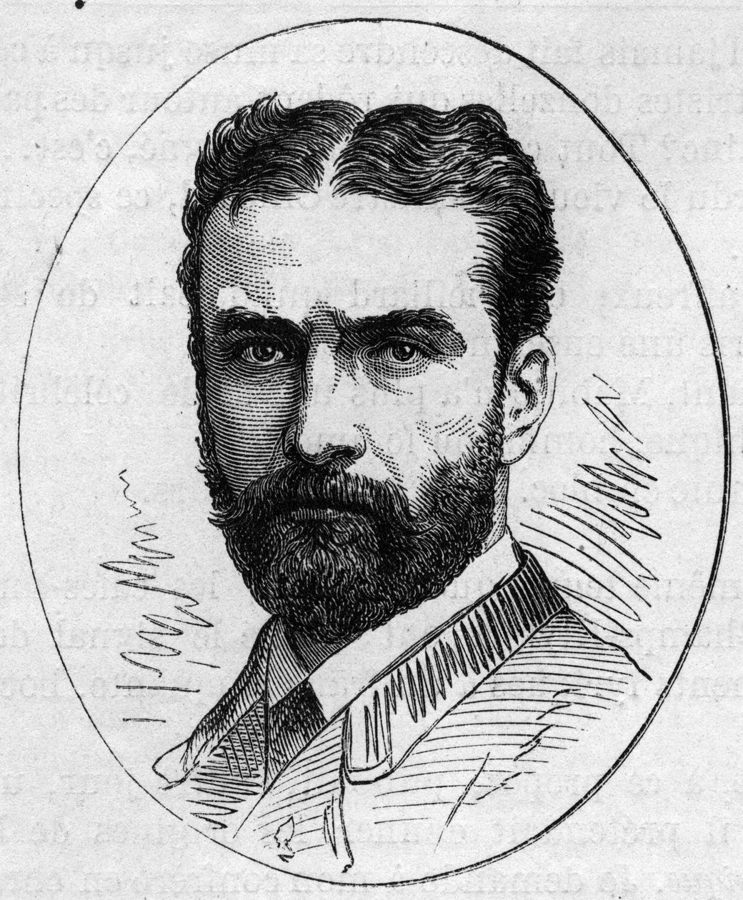 Ranskalaisen taidemaalarin Leon Bonnatin (1833-1822) muotokuva. Kaiverrus "" Le Monde Illustré" -julkaisussa nro 890, 2. toukokuuta 1874. tekijältä French School