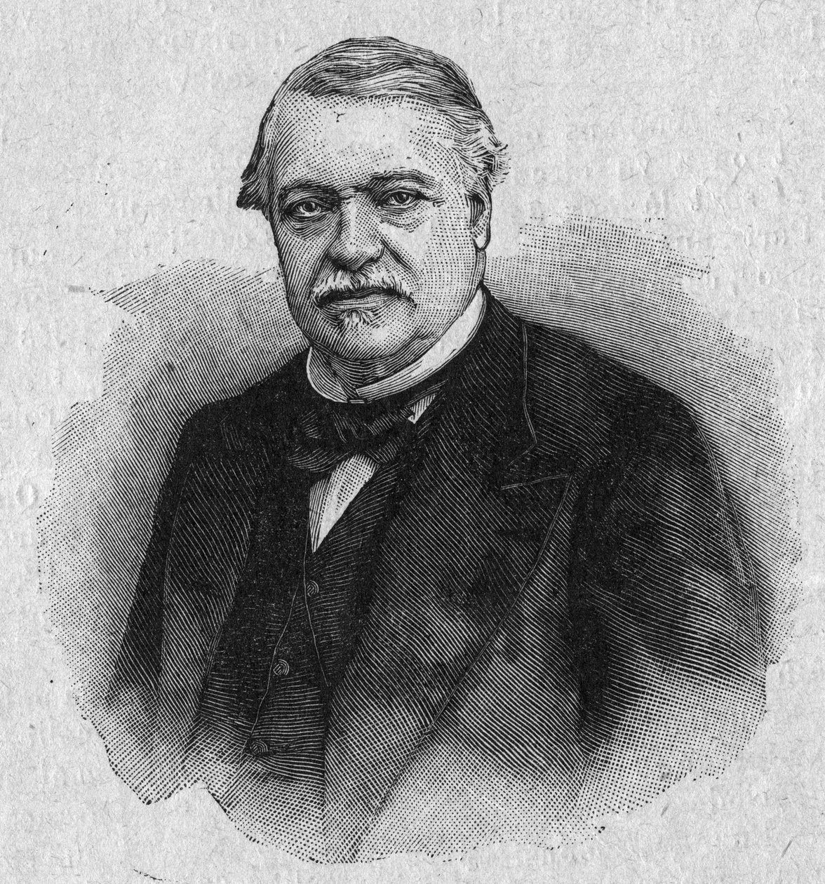 Muotokuva Leon Saysta (1826-1896), ranskalainen taloustieteilijä ja poliitikko. Kaiverrus "La gazette du dimanche" -lehdessä 30. huhtikuuta tekijältä French School