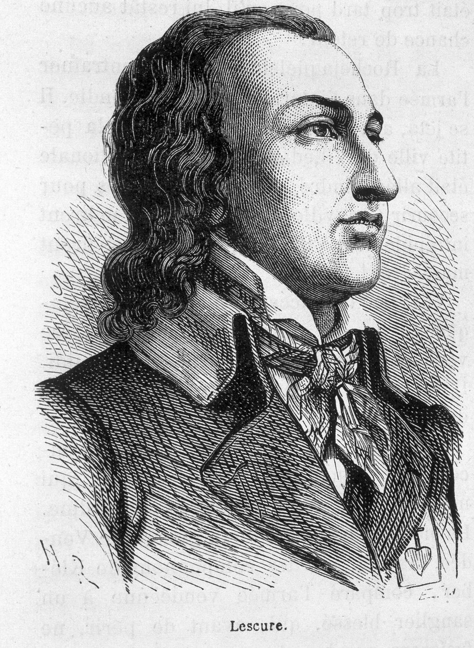 Lescuren, Vendéen päällikön (1766 - 1793) muotokuva - Henri Martinin teoksessa "Ranskan historia" tekijältä French School