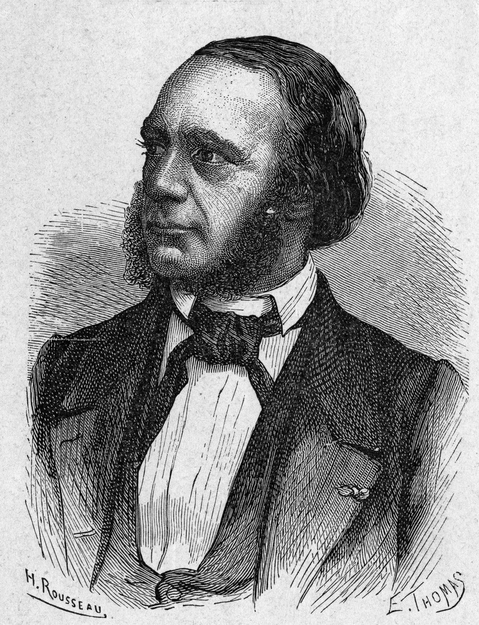 Muotokuva Louis Breguetista (1804 - 1883), kelloseppä ja lennätinlaitteiden keksijä - "" Album de la Science -lehdessä; maineikkaat tiedemiehet; Suuria löytöjä””” 1896. tekijältä French School