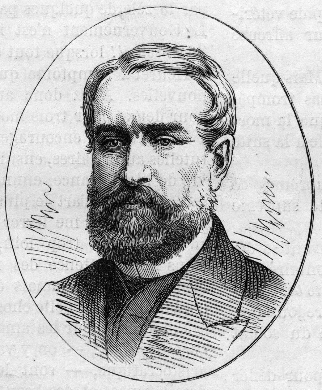 Ranskalaisen taidemaalarin Louis Cabatin (1812-1893) muotokuva. Kaiverrus "" Le Monde Illustré" -julkaisussa nro 890, 2. toukokuuta 1874. tekijältä French School