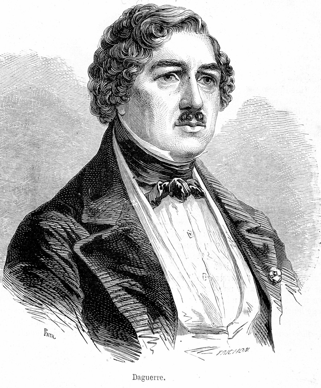 Louis Daguerren muotokuva - kaiverrus tekijältä French School