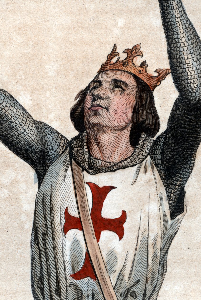 Ludvig IX:n (Saint Louis) (1214-1270), Ranskan kuninkaan muotokuva. tekijältä French School