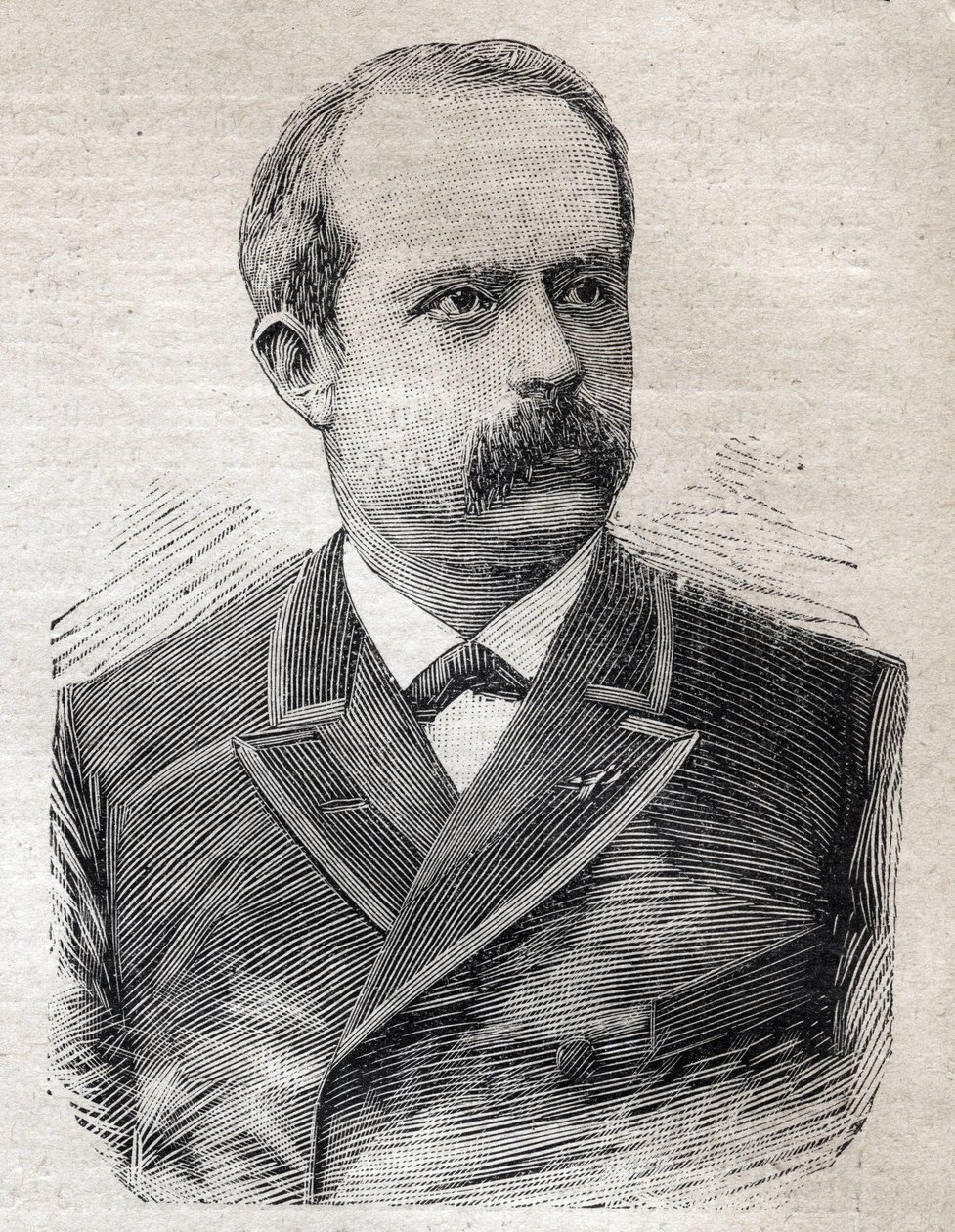 Pariisin prefektin Louis Lepinen (1846-1933) muotokuva elokuvassa "Le Petit Parisien" 23.7.1893 (kaiverrus) tekijältä French School