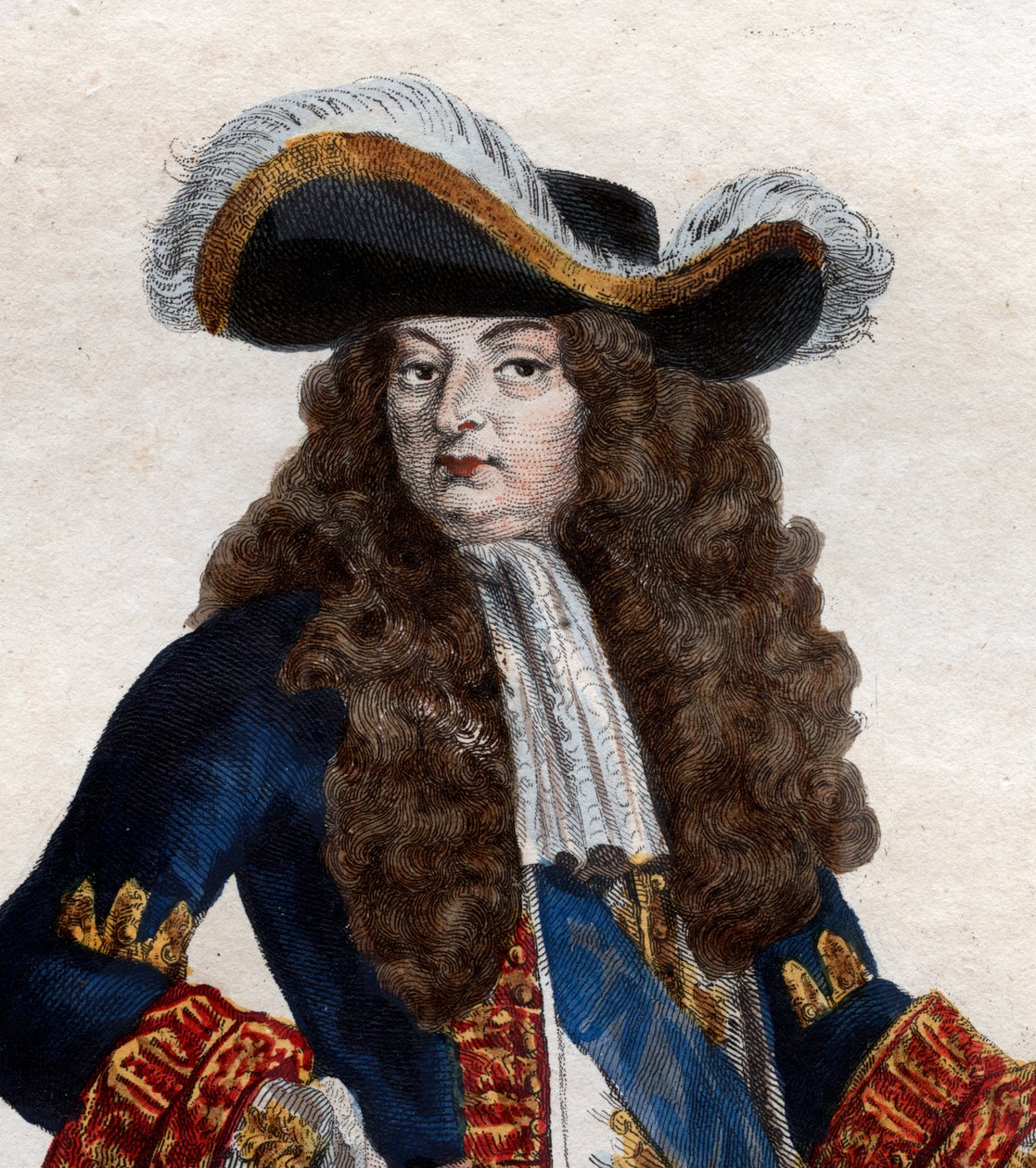 Ranskan kuninkaan Ludvig XIV:n (1638-1715) muotokuva. tekijältä French School
