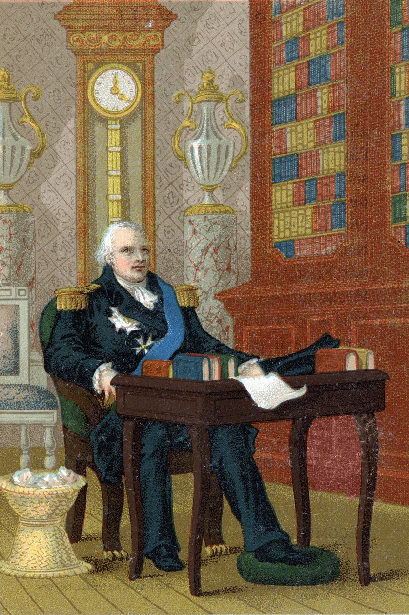 Ranskan kuninkaan Ludvig XVIII:n (1755-1824) muotokuva. tekijältä French School