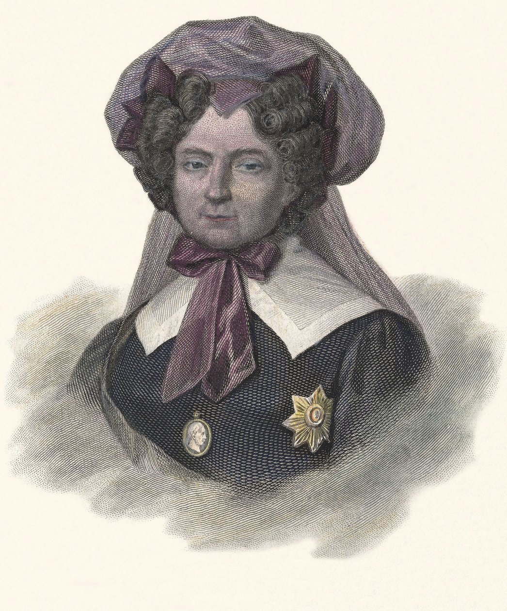 Muotokuva Maria Federovnasta, Wurtimbergin prinsessasta (1759-1828), Venäjän keisarista. "" Hyödyllisten miesten muotokuvia"" tekijältä French School