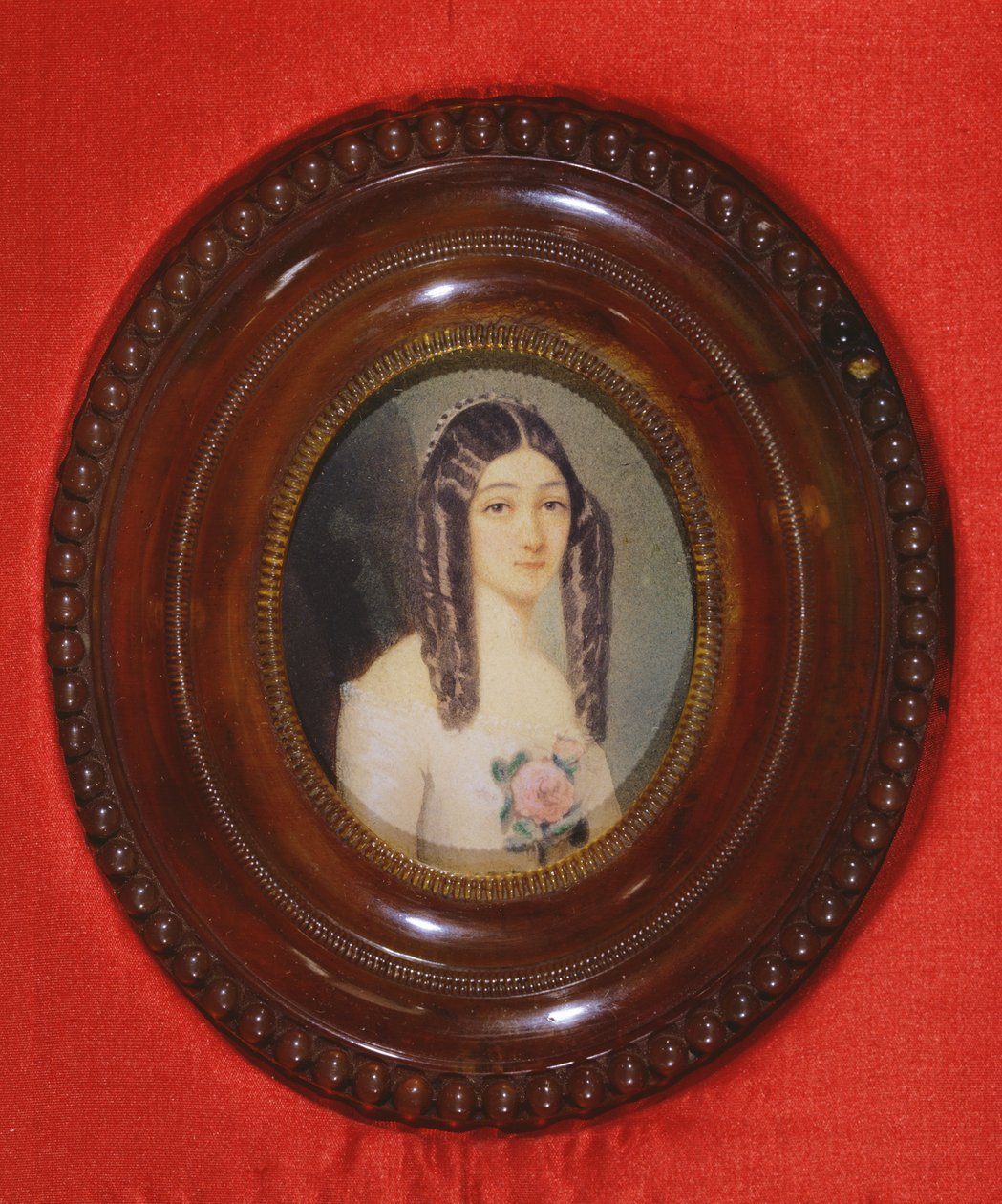 Marie Duplessisin (1824-1847) muotokuva, joka tunnetaan myös nimellä La Dame aux Camelias, 1847 (wc paperilla) tekijältä French School