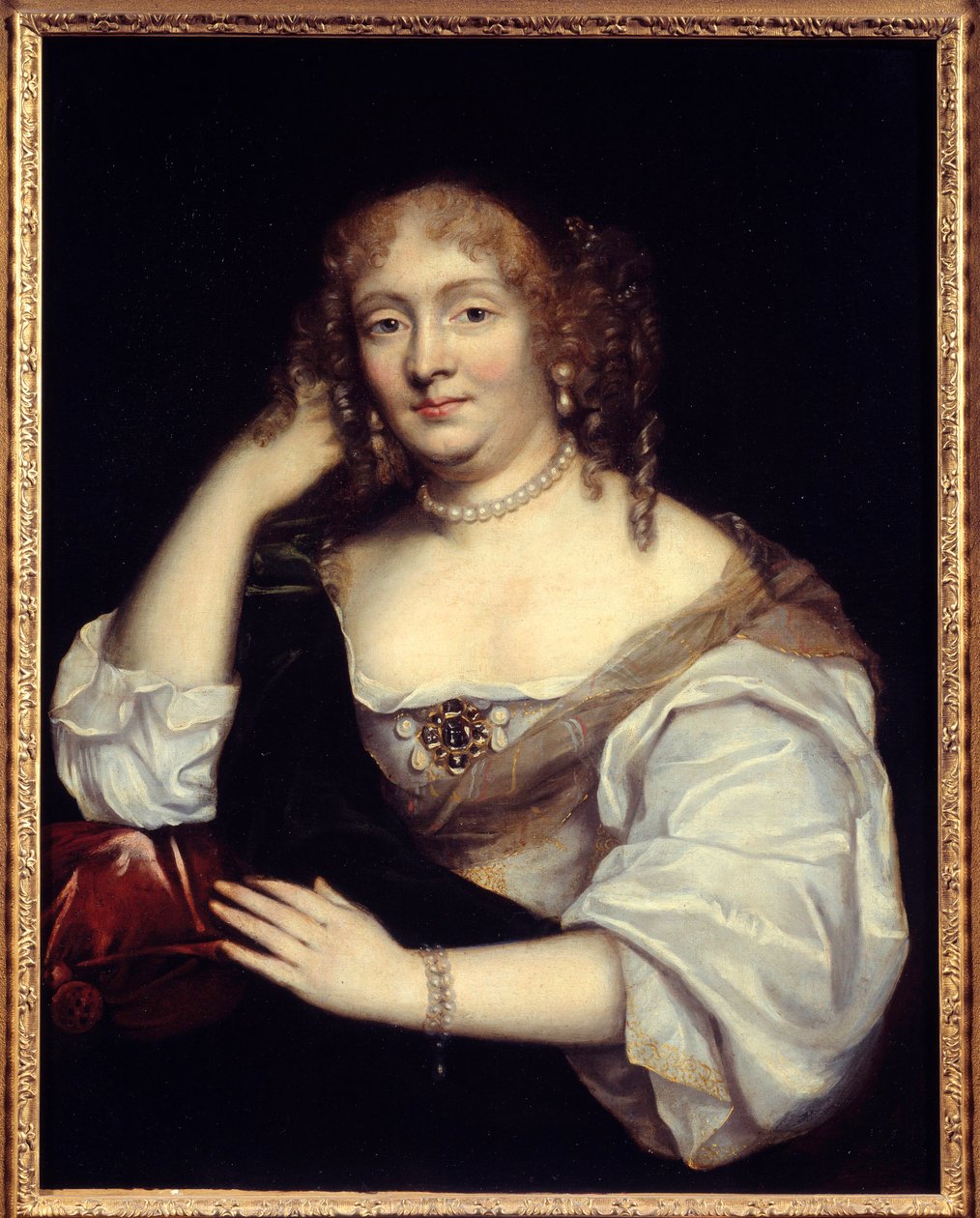 Muotokuva Marie de Rabutin-Chantalista (Rabutin Chantal), Sevignen markiisista, joka tunnetaan nimellä Madame de Sevigne (1626-1696), kirjainnainen. Maalaus ranskalaisesta koulukunnasta. 1700-luvun aurinko. 0,81 x 0,65 m tekijältä French School